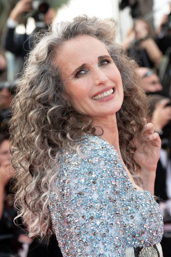 Even celebrities like Andie McDowell (pictured) have made the decision to go grey gracefully. Credit: Abaca Press/Alamy Stock Photo