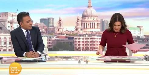 The Good Morning Britain presenters mocked how the Prime Minister had handled a speech that took place the day before (Credit: ITV)