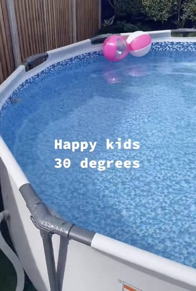 One mum has come up with an interesting hack to heat up her swimming pool. Credit: TikTok/@DeeDee.