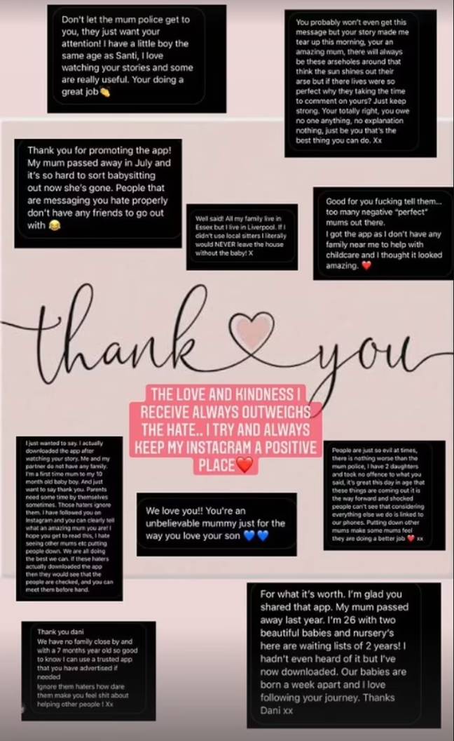 Dani Dyer thanked her followers for their support following the backlash (Credit: Dani Dyer/Instagram)