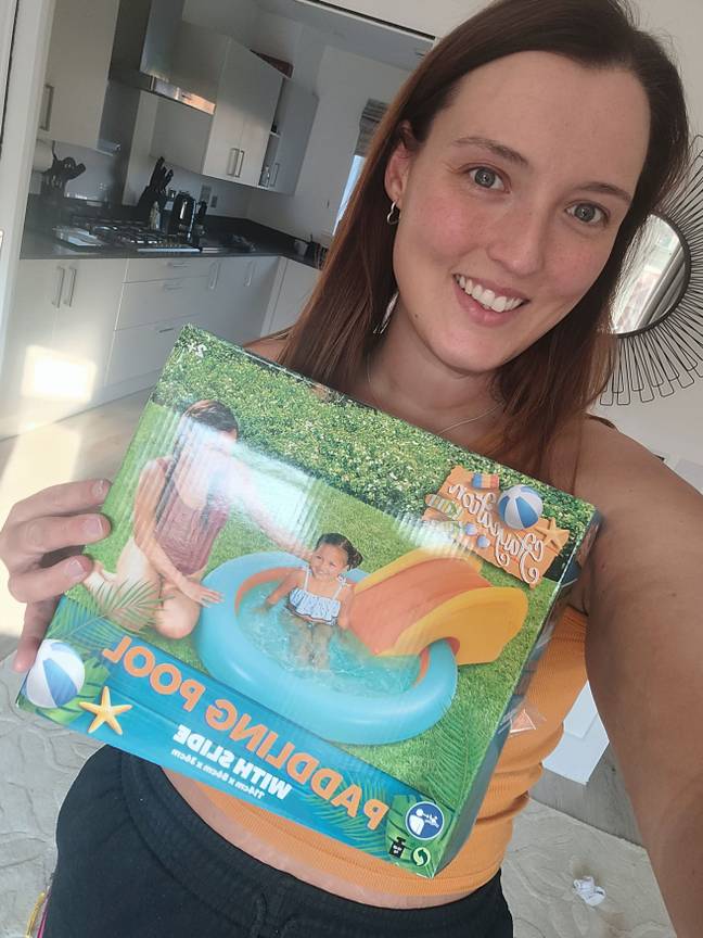 A mum has been left red-faced after buying a 'doll-sized' paddling pool from B&amp;M. Credit: Kennedy News &amp; Media
