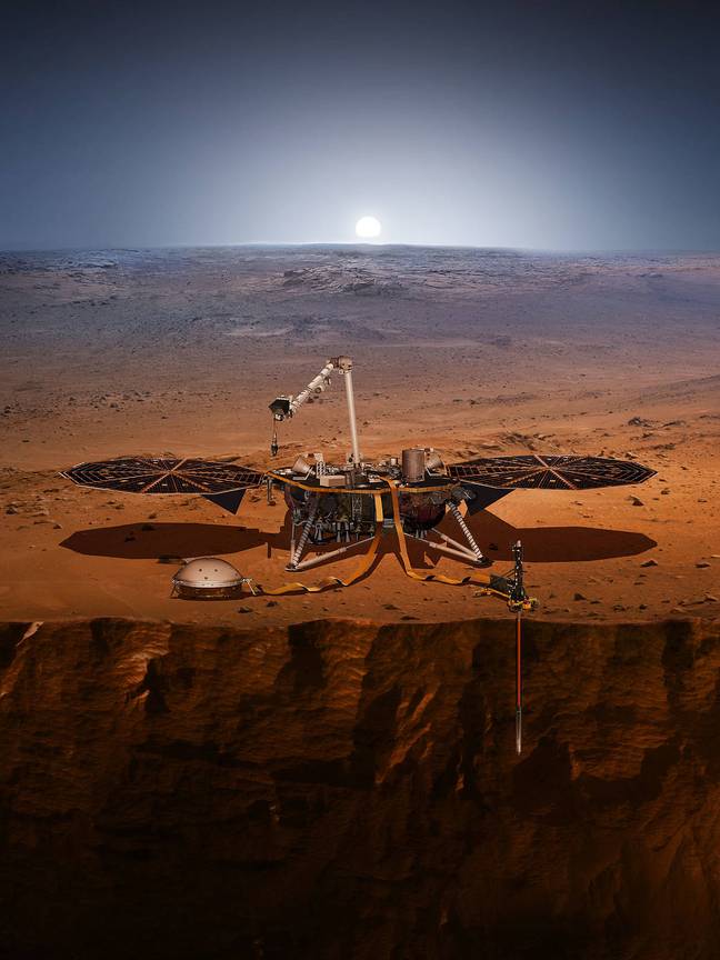 An artist's impression of InSight on Mars (NASA)