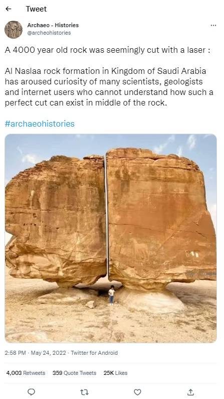 The Rocks Were Split Mystery around rock formation that was split perfectly in half