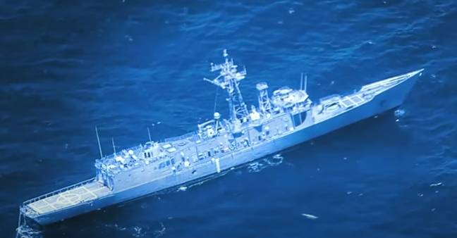 USS Rodney M. Davis (FFG-60) was sunk around 50 miles off Hawaii’s coast. Credit: YouTube/TheWarZone