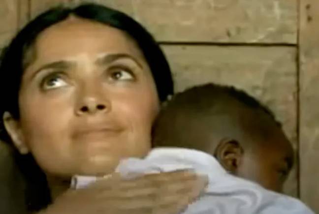 Hayek breastfed a 15-year-old's baby while in Sierra Leone. Credit: ABC