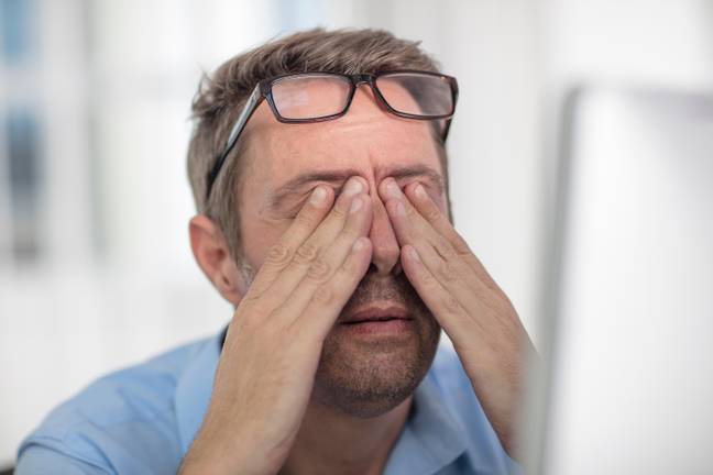 People tend to rub their eyes when they're tired. Credit: Cultura Creative RF/Alamy Stock Photo