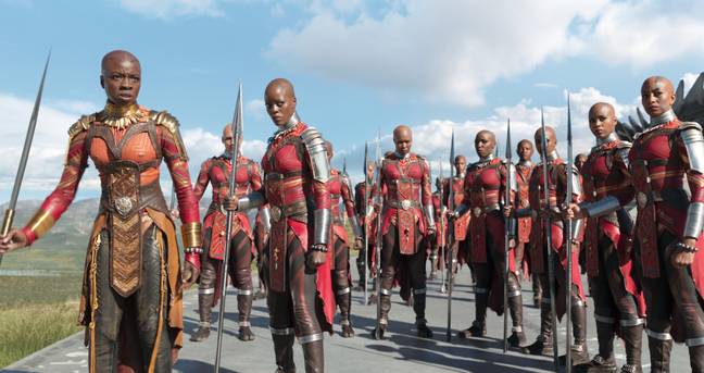 Black Panther's all-female army was inspired by the Dahomey Amazons. Credit: Marvel Studios