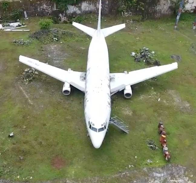 No one knows how the Boeing 737 got there. Credit: YouTube/Exploring With Josh