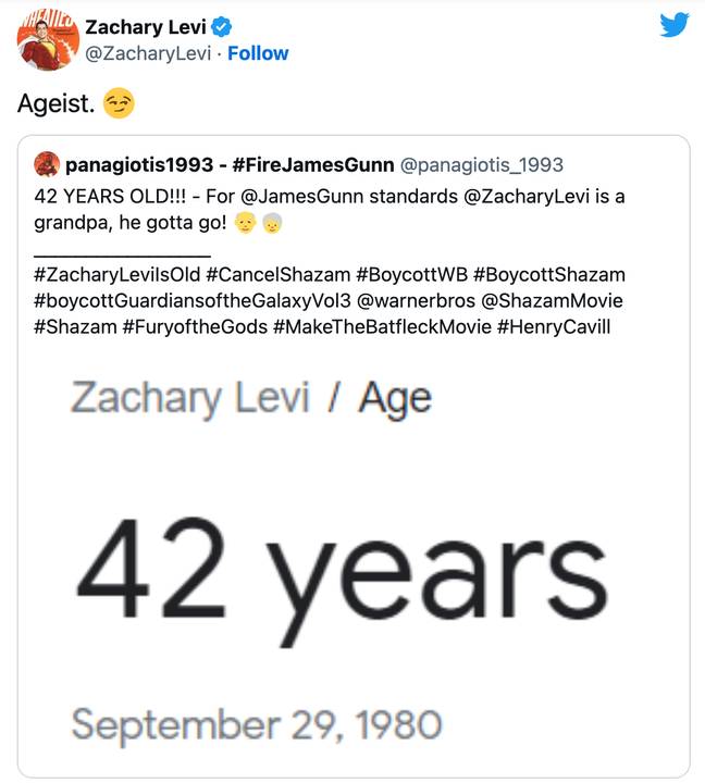 Levi joked that his age could become a factor. Credit: Twitter