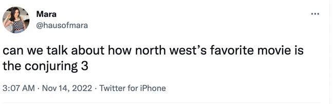 Viewers have been left baffled by North's revelation. Credit: @hausofmara/Twitter