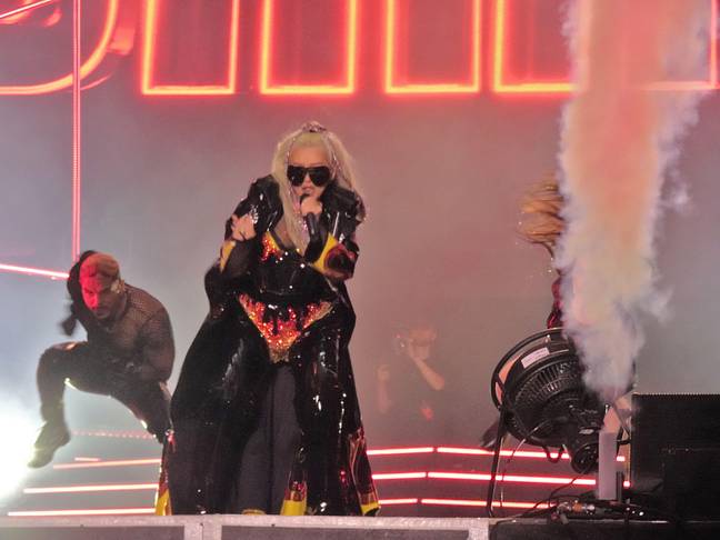 Christina Aguilera performing at Brighton Pride last month. Credit: Motofoto/Alamy Live News