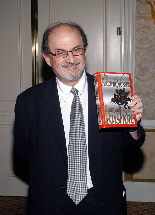 Salman Rushdie and his book 'The Satanic Verses'. Credit: Everett Collection Inc/Alamy