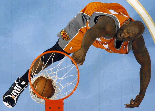 Shaquille O’Neal spent two seasons at the Phoenix Suns. Credit: UPI / Alamy Stock Photo