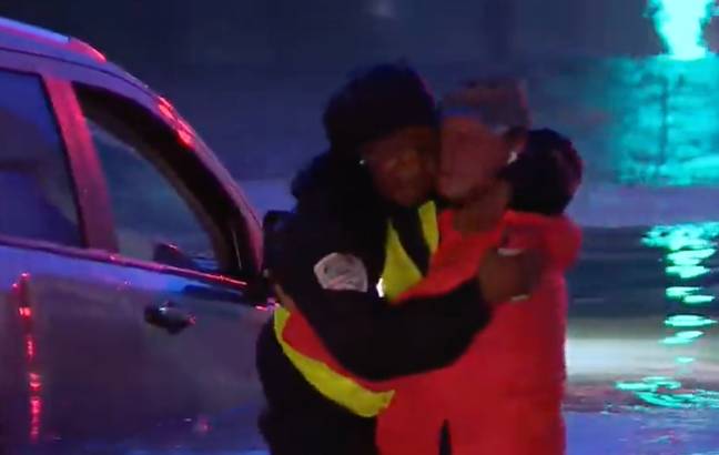 Ray helped pull Carroll from the window of her submerged car. Credit: FOX 4 Dallas-Fort Worth