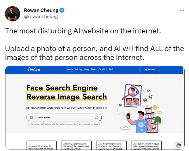 Some people don't think this site is a very good idea. Credit: Twitter/@rowancheung