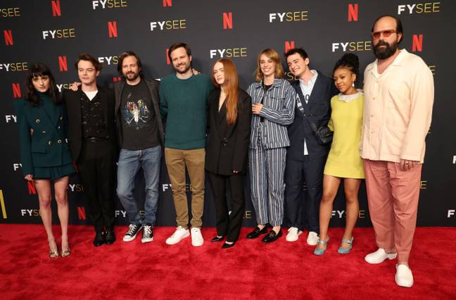 The Duffer brothers and some Stranger Things cast members. Credit: REUTERS / Alamy Stock Photo.
