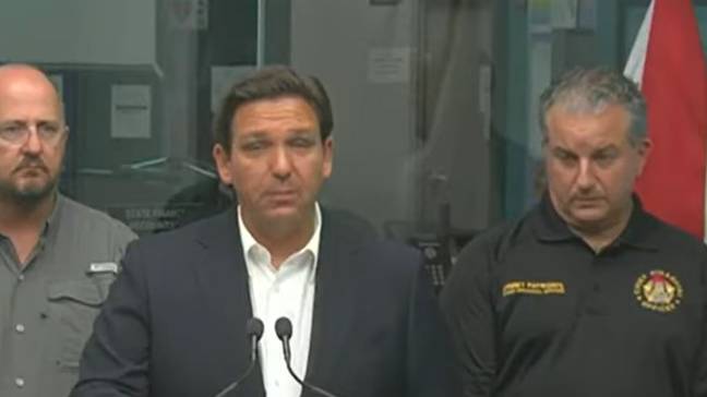 Ron DeSantis addressed the state ahead of Hurricane Ian landing in the US. Credit:  LiveNOW from FOX/ YouTube 