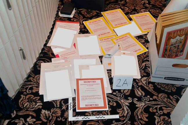Documents seized at Trumps Mar-a-Lago residence. Credit: US Justice Department / Alamy Stock Photo