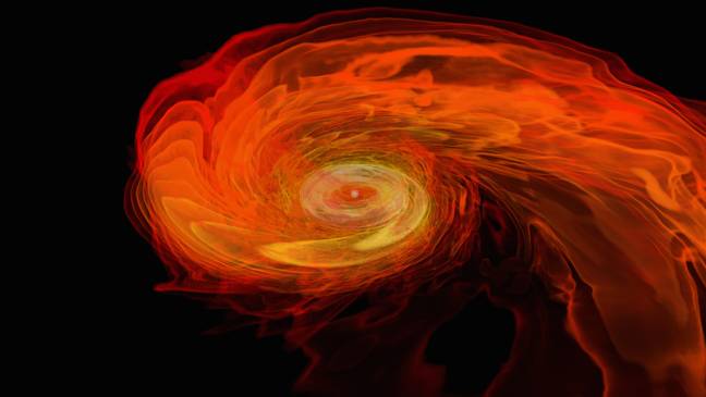 A render of neutron stars colliding to form a black hole (Alamy)