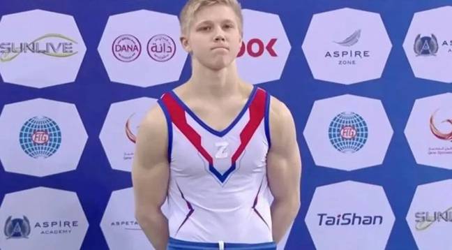  Ivan Kuliak displayed the controversial 'Z' symbol on his chest earlier this year. Credit: Doha World Cup