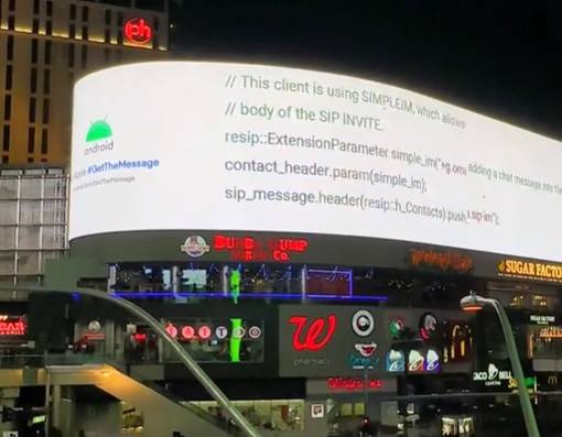 Google ended up sticking the advert on a giant billboard for everyone to see. Credit: TikTok/@uptin