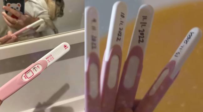 The YouTuber showed positive pregnancy tests in his video. Credit: PewDiePie/YouTube