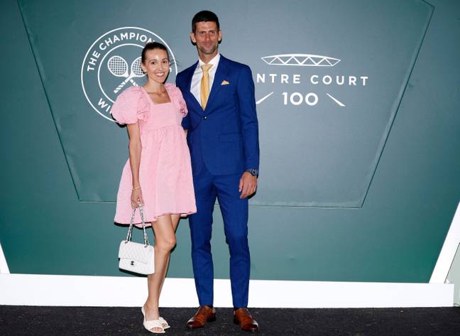 Novak Djokovic and his wife Jelena. Credit: Alamy