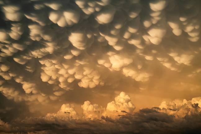 Mammatus clouds can create the most stunning of landscapes. Credit: Alamy