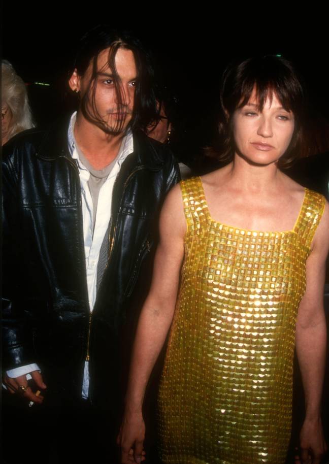 Johnny Depp and Ellen Barkin dates in the 90s. Credit: Alamy