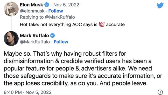Mark Ruffalo warned Musk to get off Twitter after his $44 billion takeover. Credit: Twitter