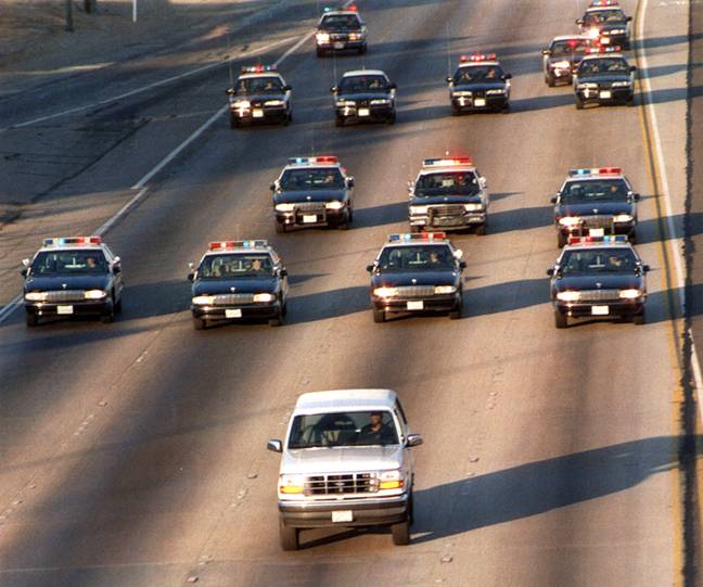 OJ Simpson was infamously arrested after being pursued by patrol cars. Credit: ZUMA Press, Inc. / Alamy Stock Photo