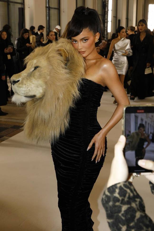 Kylie Jenner was criticised on social media for wearing a faux 'lion's head' to a fashion show this week. Credit: Instagram/@kyliejenner