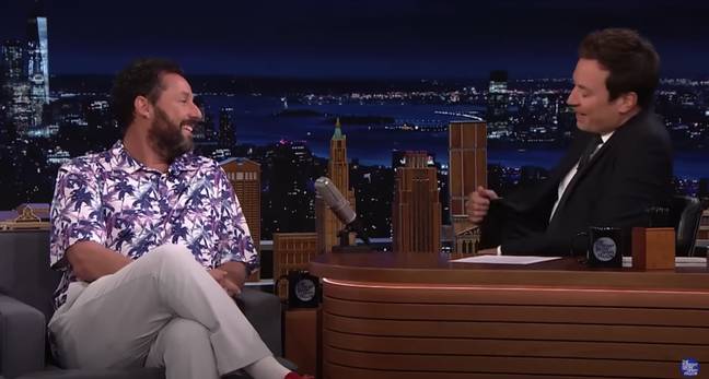 Adam Sandler joked with host Jimmy Fallon on The Tonight Show. Credit: NBC