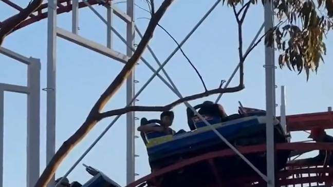 It was initially reported that Rodden was struck by a carriage after walking onto the rollercoaster track. Credit: 9News