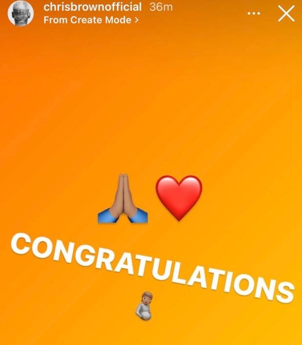 Chris Brown appeared to send a message of congratulations to Rihanna over the birth of her son. Credit: Instagram