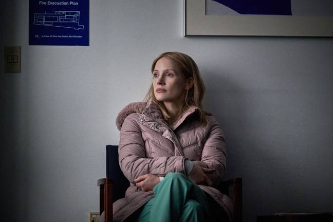 Jessica Chastain plays the real-life nurse Amy Loughren in The Good Nurse. Credit: FILMNATION ENTERTAINMENT / Album