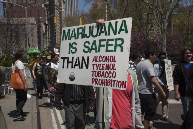Pro-marijuana rally (Credit: Alamy)