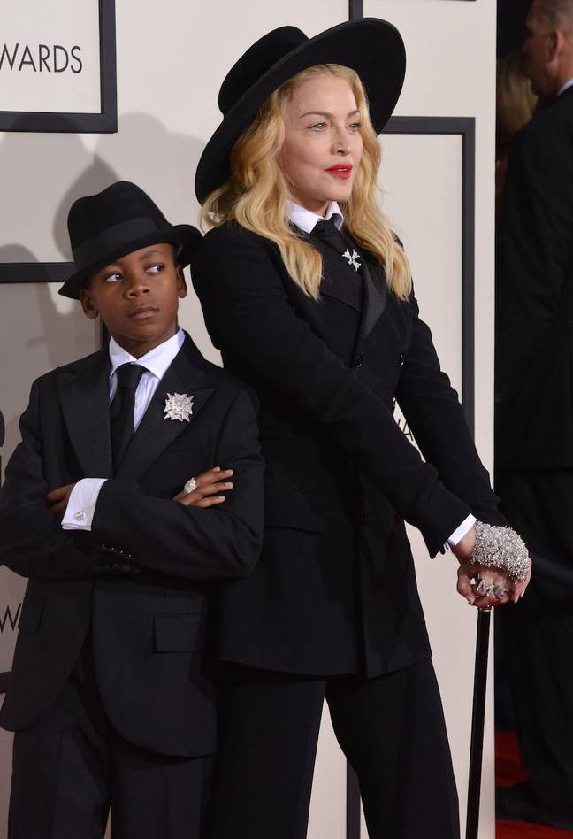 Madonna photographiée avec David en 2014. Crédit : Tsuni / USA / Alamy Banque D'Images