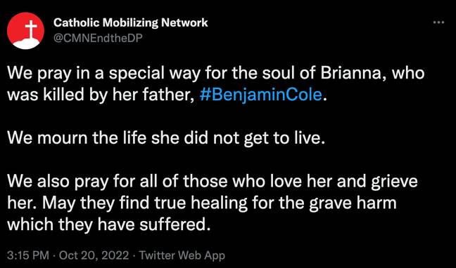 Brianna was nearly nine months old when Cole murdered her. Credit: @CMNEndtheDP/ Twitter