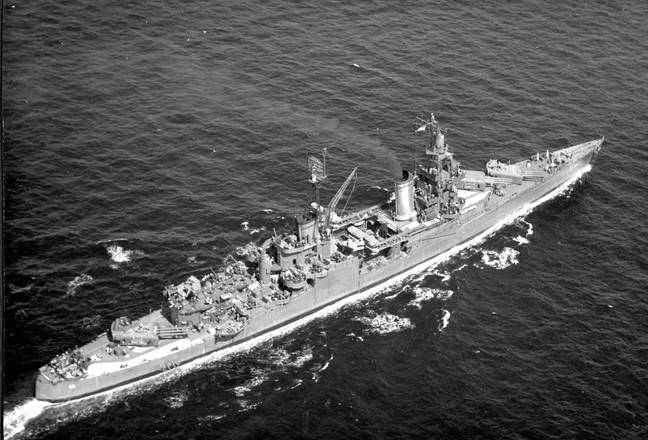 The USS Indianapolis in 1945, shortly before it was sunk to the bottom of the Pacific Ocean. Credit: Alamy