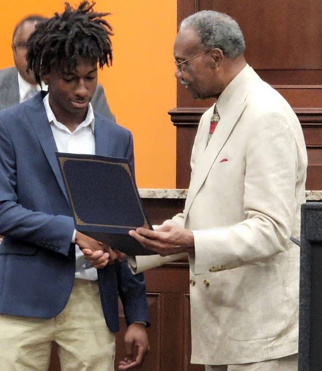 The teen was commended for his bravery. Credit: The city of Moss Point/Facebook