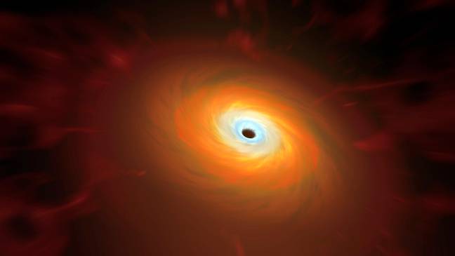 A black hole has 'burped' up a star it 'ate' almost three years ago. Credit: Science Photo Library / Alamy Stock Photo