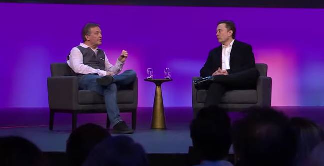 Elon Musk is interviewed by TED head Chris Anderson. Credit: TED/YouTube