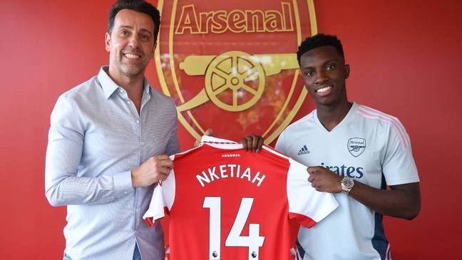 Nketiah with his new shirt number. Image: Arsenal
