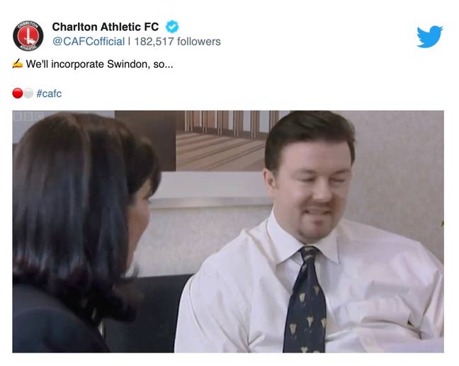 Charlton deleted the video shortly after publishing it (Image: Twitter/Charlton Athletic)