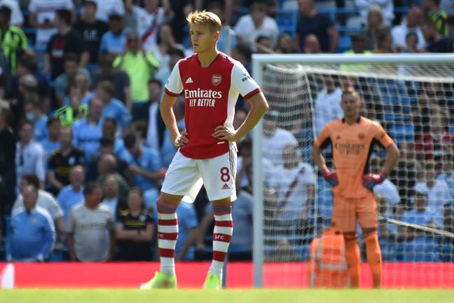 Odegaard looks on as Arsenal crumble at Man City