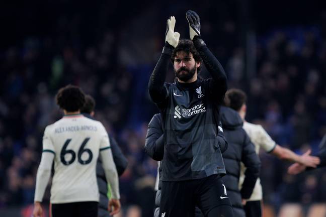 Alisson put on a masterclass against Palace. Image: PA Images