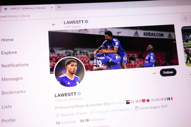 Fofana's previous Twitter bio included a reference to Leicester (Image: Alamy)
