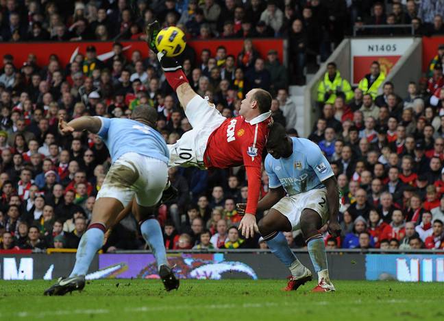 Rooney's most famous goal contribution. Image: Alamy