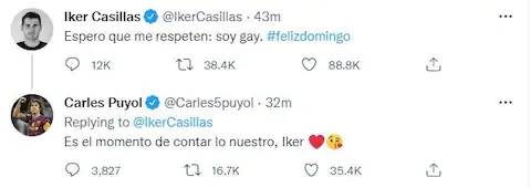 Tweets from both Iker Casillas and Carles Puyol before the two 2010 World Cup winners deleted their posts. Credit: Twitter